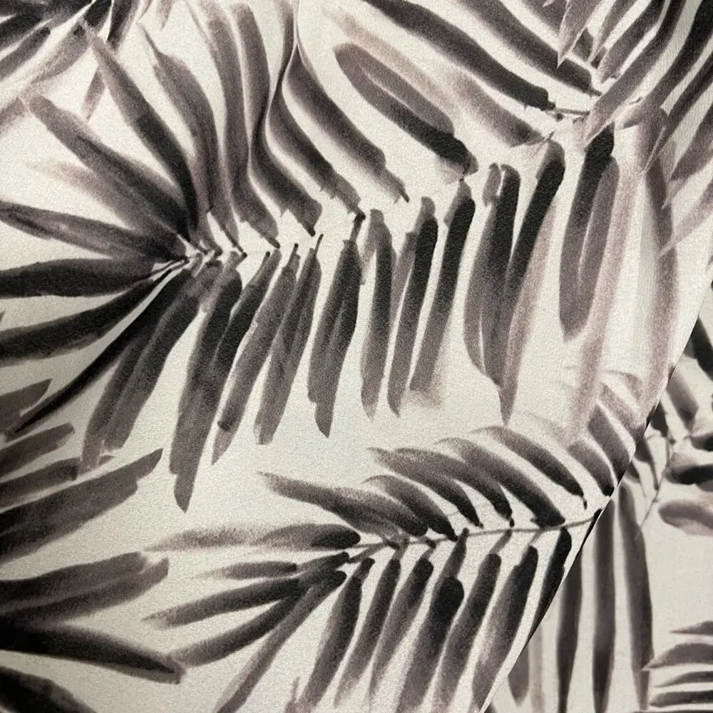 Sam Edelman Inverted Pleat Tank Dress | Fern Leaf Print | White Gray | Medium - Picture 4 of 6